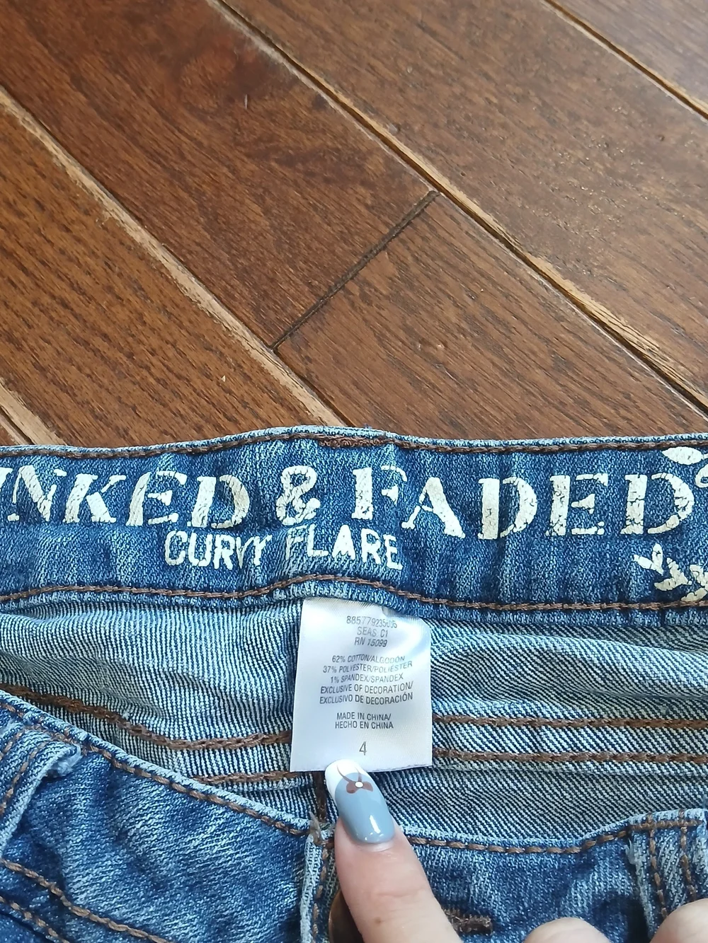 Inked And faded Curvy Flare Women's Blue Bootcut Jeans Sz 4 Western Cowgirl